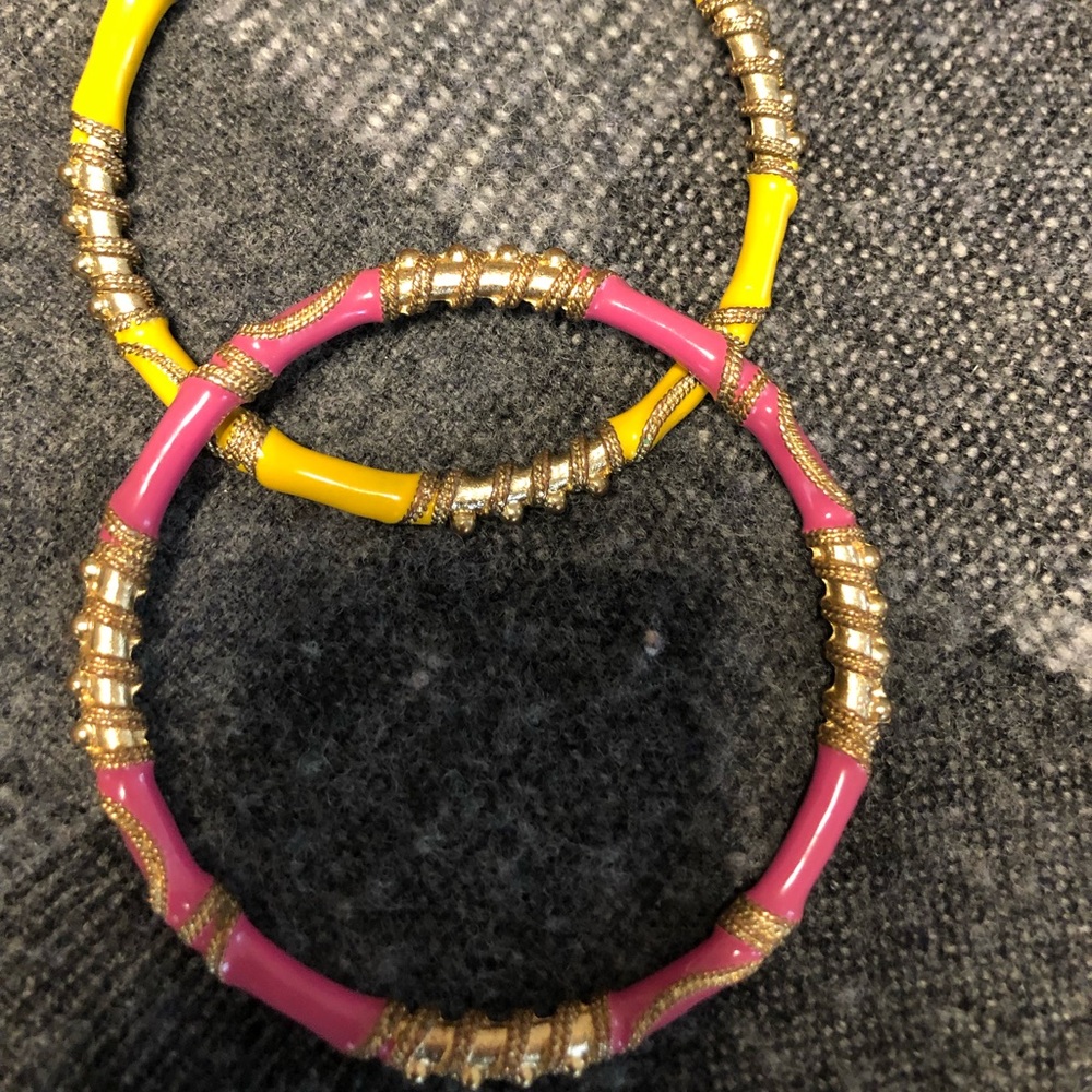 Fun bangles pink and yellow. Take one or both